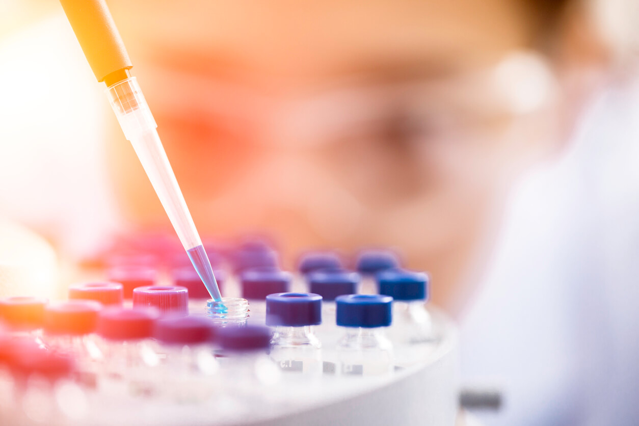 Medical doctor testing blood for COVID-19